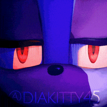 a close up of a sonic the hedgehog 's eyes with the hashtag diakitty45 on the bottom