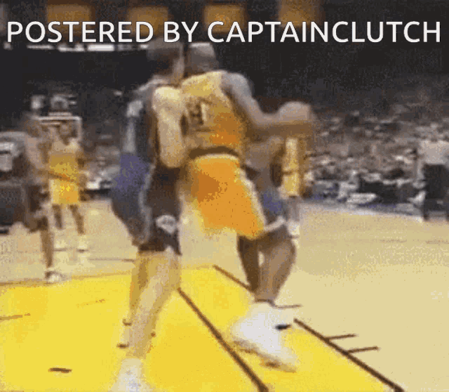 a poster of a basketball game with the words posted by captainclutch at the top