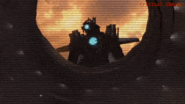 a video game screen shows a robot with the word critical on the bottom