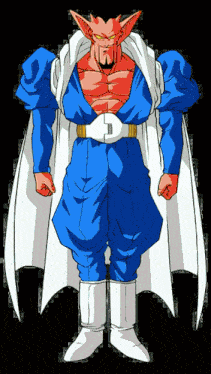 a cartoon character is wearing a cape and a belt with the letter d on it