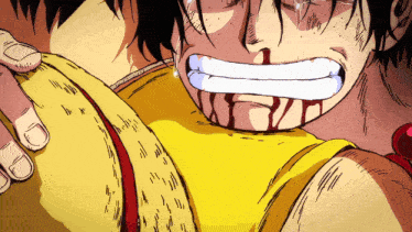 a drawing of a man with blood coming out of his nose