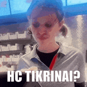 a woman in a mcdonald 's uniform says " hc tikrinai ? "