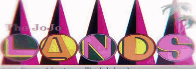 a colorful sign that says ' the jojo lands '