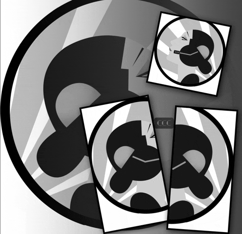 a collage of black and white images with the letters ccc visible