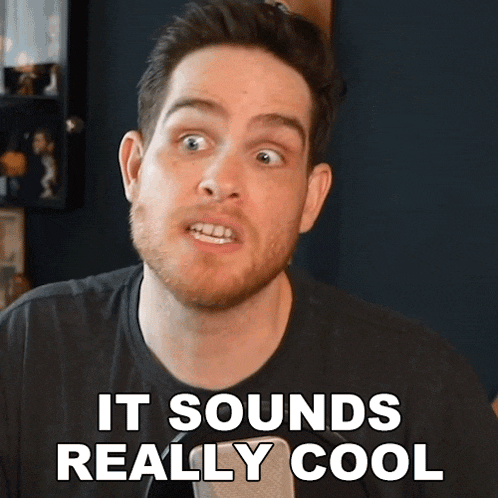 a man says it sounds really cool while looking at his phone
