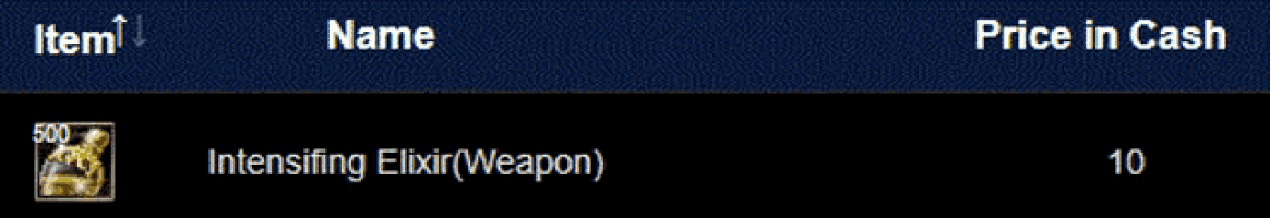 a screenshot of an intensifying elixir weapon for sale
