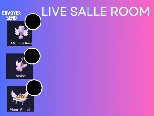a flyer for a live salle room with a violin piano and micro de reve