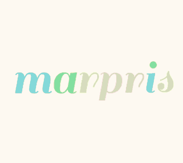 the word marpris is displayed in a colorful font