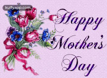 a greeting card for mother 's day with a bouquet of flowers and the words happy mother 's day