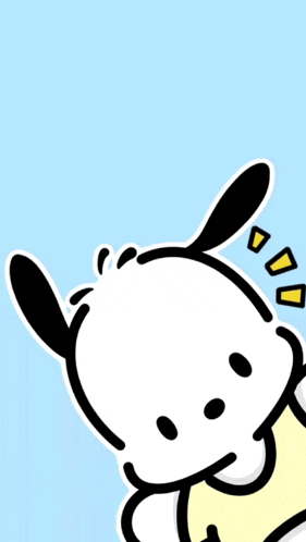 a cartoon of a dog with a yellow shirt on against a blue background