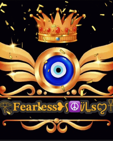 a logo for fearless souls with an evil eye