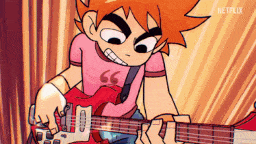 a cartoon character is playing a guitar with a netflix logo in the corner
