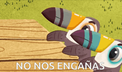 a cartoon drawing of a toucan with the words no nos enganas written below it