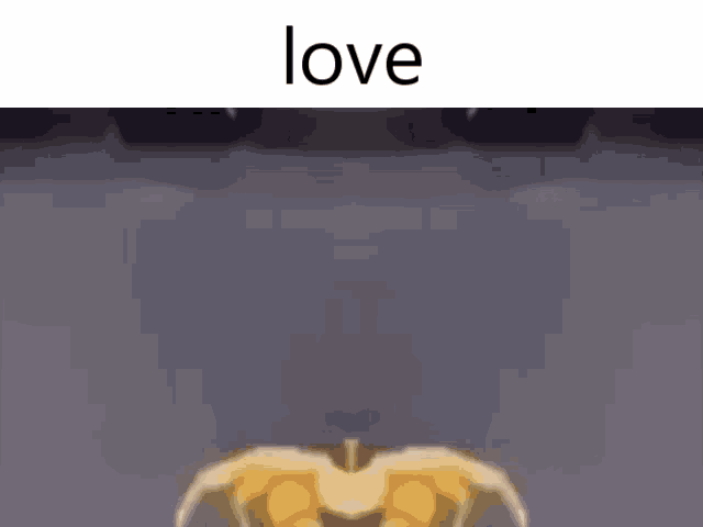 a cartoon character is making a heart shape with his arms .