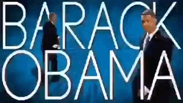 a blue background with the words barack obama written on it