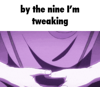 a purple background with the words by the nine i 'm tweaking written on it