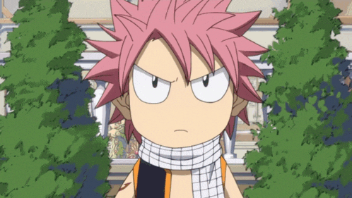 a cartoon character with a scarf around his neck has a very angry look on his face