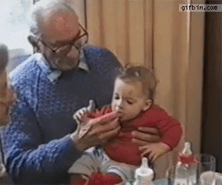 Baby Bites Grandpa'S Finger GIF - Bite Baby Grandpa GIFs