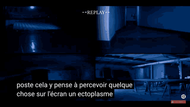 a screen shows a replay of a movie