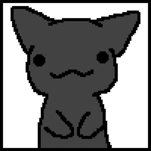 a pixel art of a cat with a mustache