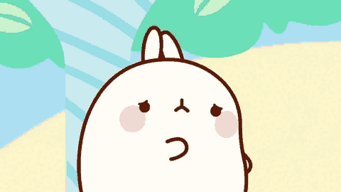 a cartoon of a rabbit with a sad face