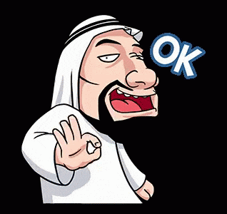 a cartoon man with a beard is making an ok sign