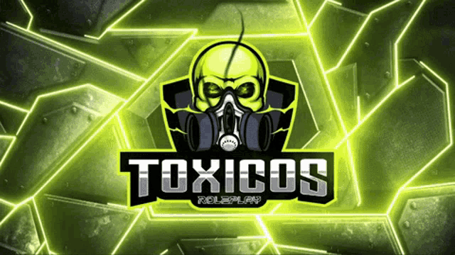 a logo for toxicos roleplay with a skull and gas mask