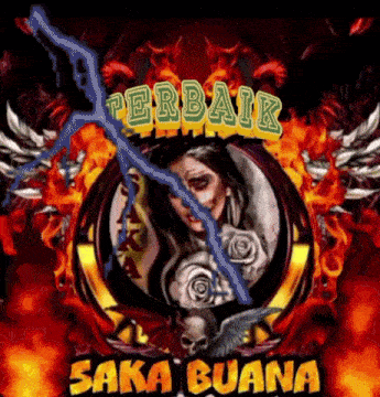 a picture of a woman with a lightning bolt and the words " terbaik saka buena "