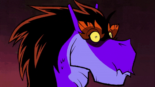 a close up of a cartoon character 's face with a mouth open