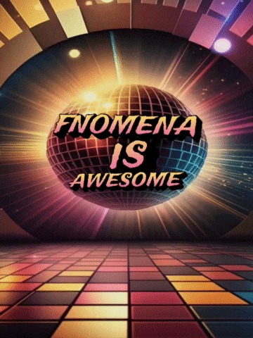a disco ball with the words ' fnomena is awesome ' on it