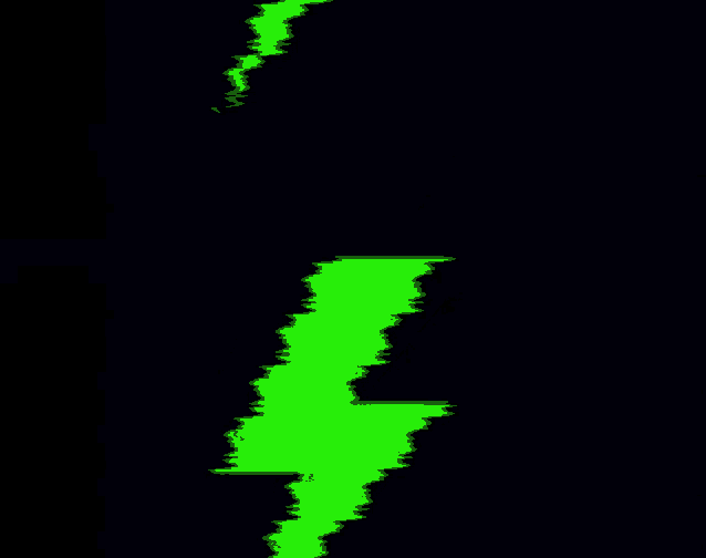 red and green lightning bolts on a black background .