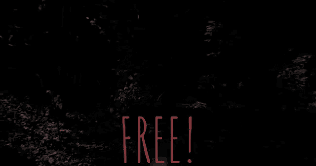 the word free is on a dark background with a person