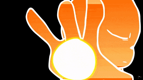 a cartoon drawing of a hand holding a light bulb