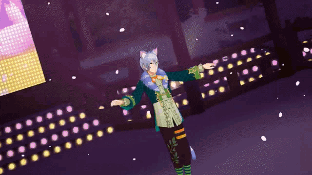 a person with a cat ear on their head