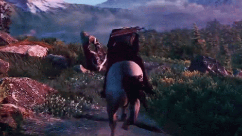 Riding A Horse Geralt Of Rivia GIF - Riding A Horse Geralt Of Rivia The Witcher GIFs