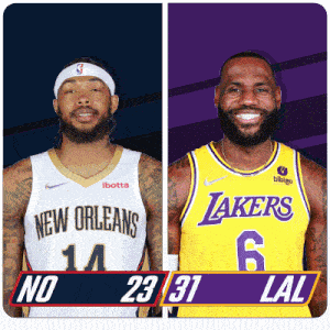New Orleans Pelicans (23) Vs. Los Angeles Lakers (31) First-second Period Break GIF - Nba Basketball Nba 2021 GIFs
