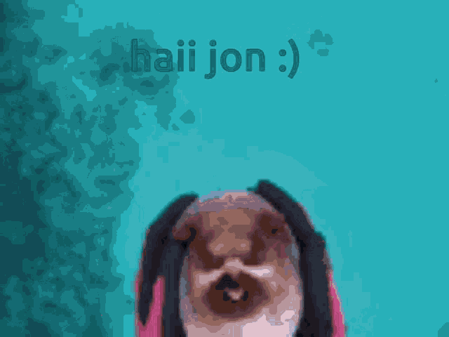 haii jon written on a blue background with a person holding a fish
