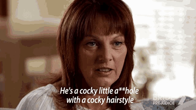 a woman with a cocky little a hole with a cocky hairstyle