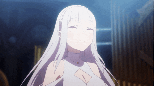 a girl with long white hair and a necklace