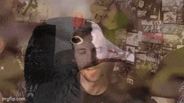 a collage of a man 's face and a dog 's head with the number 8 on it