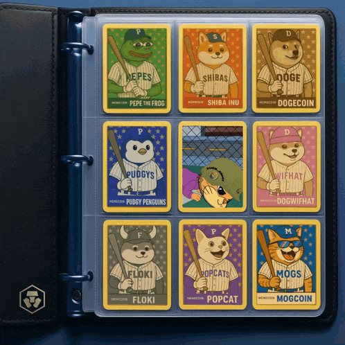 a collection of baseball cards including pepe the frog