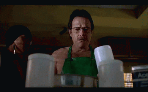 Walter White Cooking Meth With Chemical Reaction GIF - Chemistry Science Chemical Reaction GIFs