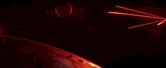 a computer generated image of a planet being destroyed by a beam of light