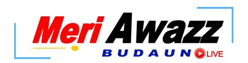 a logo that says meri awazz budaun live