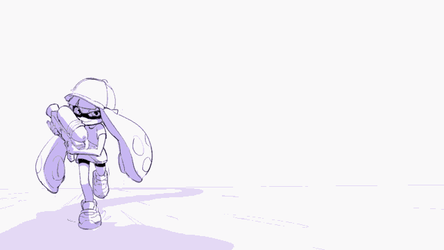 a cartoon drawing of a person standing next to a box