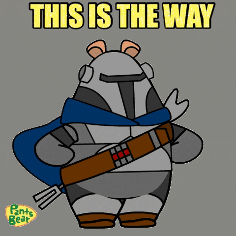a cartoon of a bear with the words this is the way above it