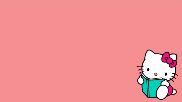 a hello kitty poster that says please shut the fuck up on it