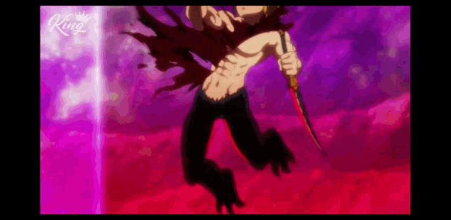 a man is holding a knife in his hand while flying through the air .