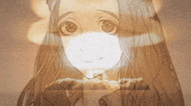 a drawing of a girl wearing a mask with the word netflix in the background