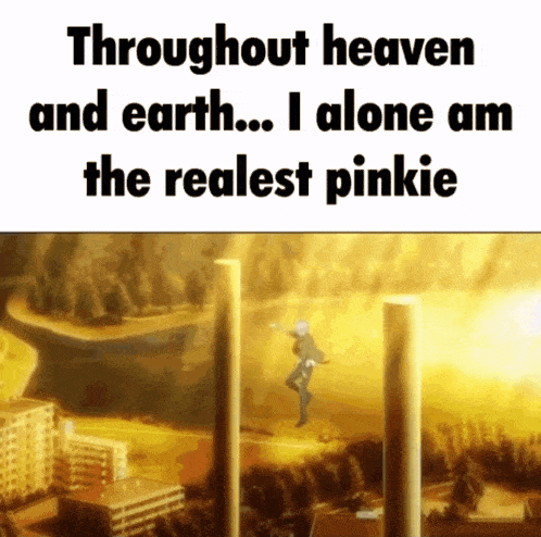throughout heaven and earth alone am the realest pinkie